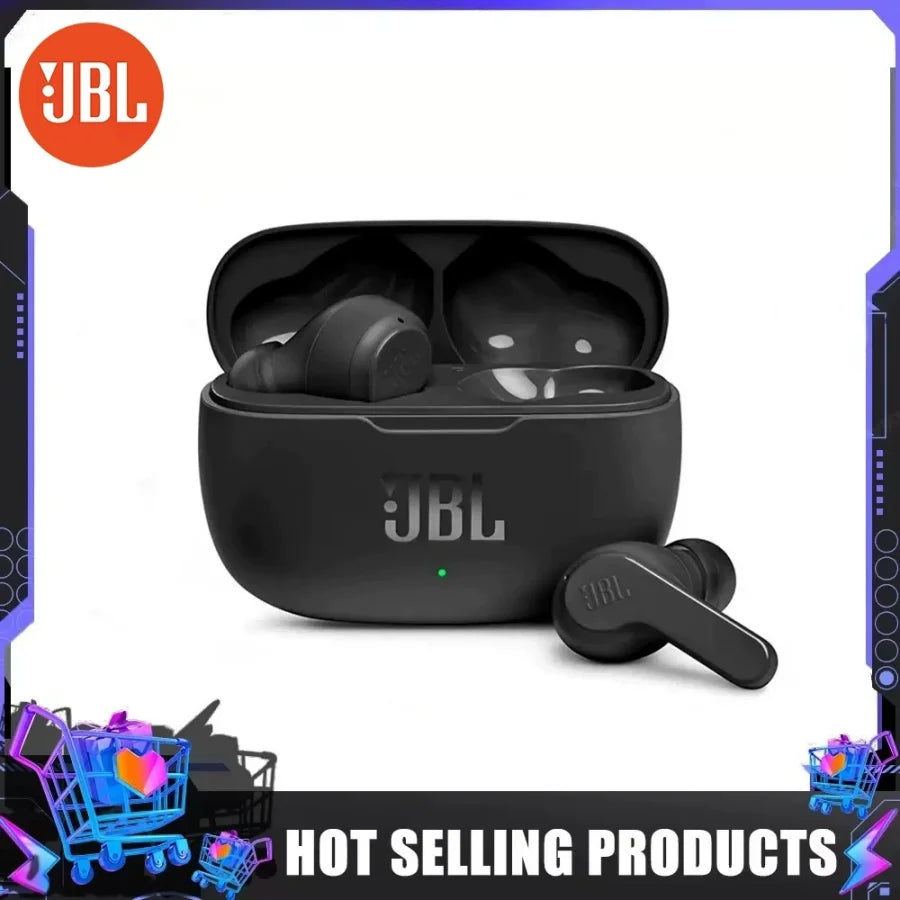 JBL WAVE 200TWS Bluetooth Headphones Clear Sound Macaron Color Portable Wireless Study Work Fitness Mucic ANC Smart Earphones