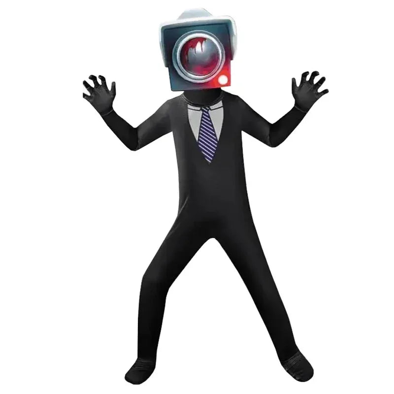 2025 12 Skibidi Toilet Cosplay Costume Game Speaker Child Tv Kids Camcorderman Costumes Bodysuit Jumpsuit Mask Halloween for Gir