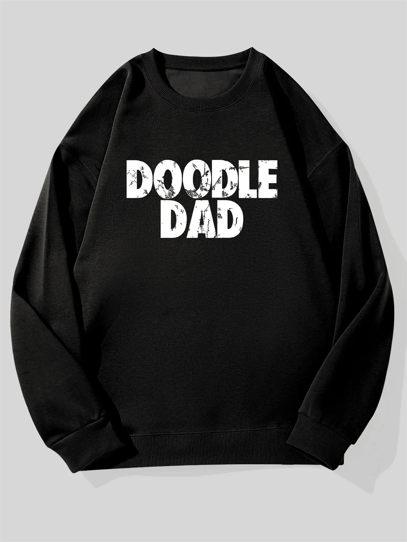Men's Funny Doodle Dad Graphic Sweatshirt Doodle Lettering Loose Fit Casual Pullover Round Neck Long Sleeve Sweater