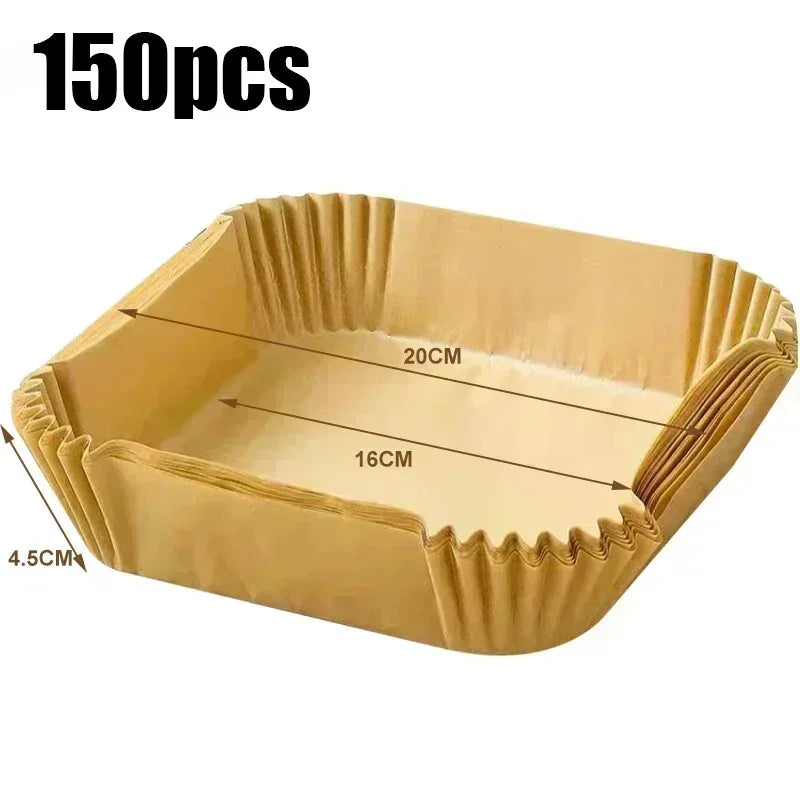Air Fryer Paper Liners Disposable Oil-Proof Waterproof Baking Paper Round Square And Rectangle Parchment Kitchen Party Supplies
