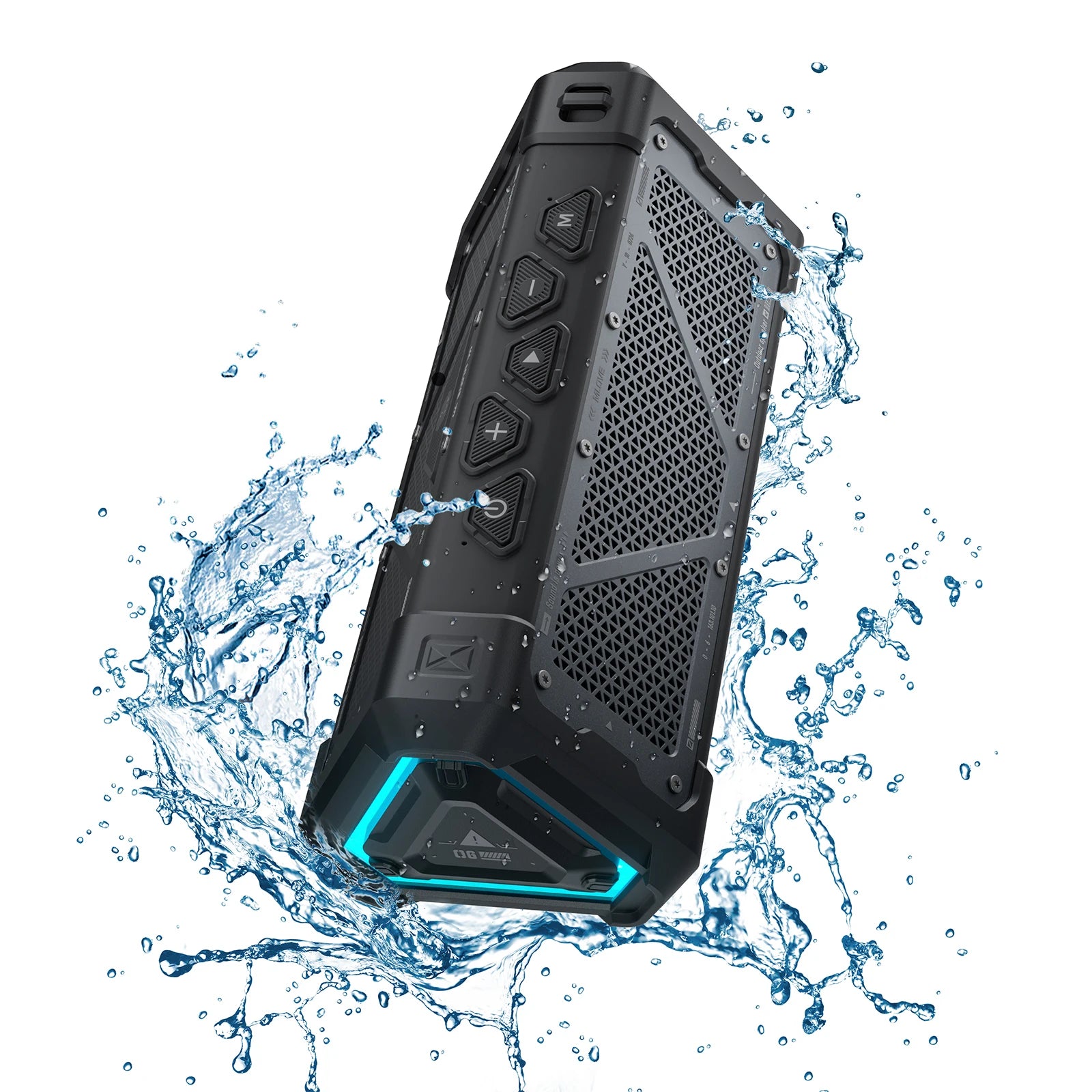 Outdoor Bluetooth Speaker, 40W Output Power Bluetooth 5.3 Speaker ,Stereo Sound IPX7 Waterproof,Micro SD Card,RGB Light