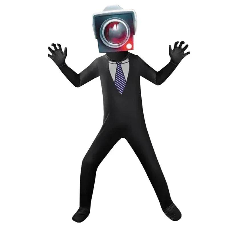 2025 12 Skibidi Toilet Cosplay Costume Game Speaker Child Tv Kids Camcorderman Costumes Bodysuit Jumpsuit Mask Halloween for Gir