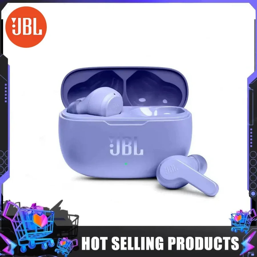 JBL WAVE 200TWS Bluetooth Headphones Clear Sound Macaron Color Portable Wireless Study Work Fitness Mucic ANC Smart Earphones