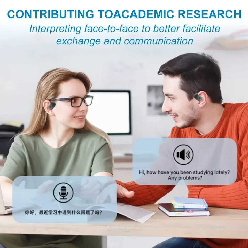 156 Language Translator Wireless Headphones Smart Waterproof Ai Real-time Translator Bluetooth 5.4 Earbuds Business Earphone