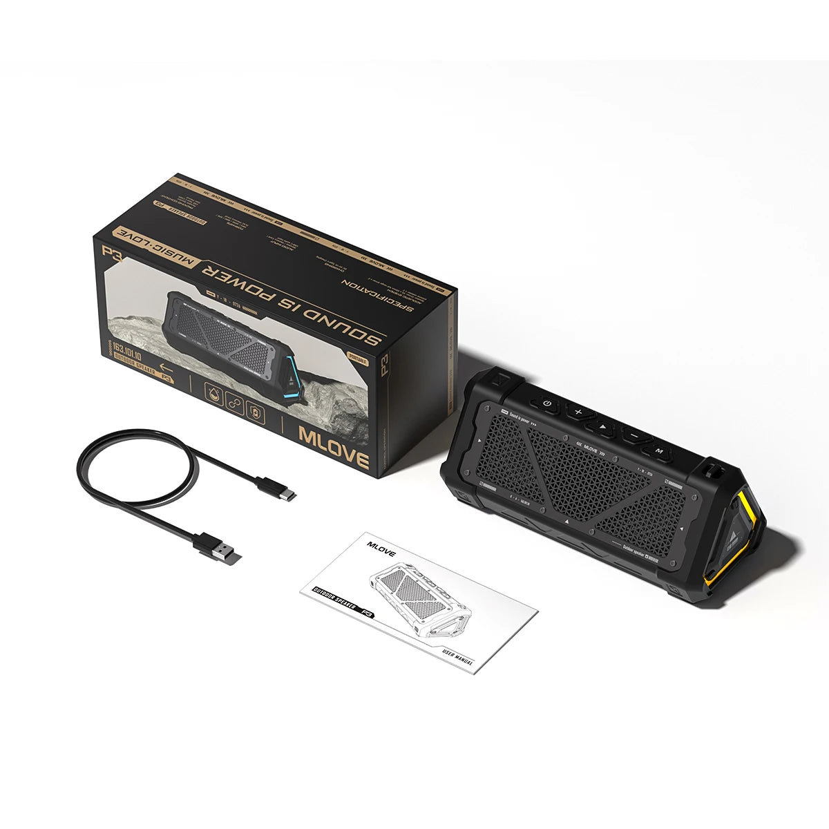 Outdoor Bluetooth Speaker, 40W Output Power Bluetooth 5.3 Speaker ,Stereo Sound IPX7 Waterproof,Micro SD Card,RGB Light