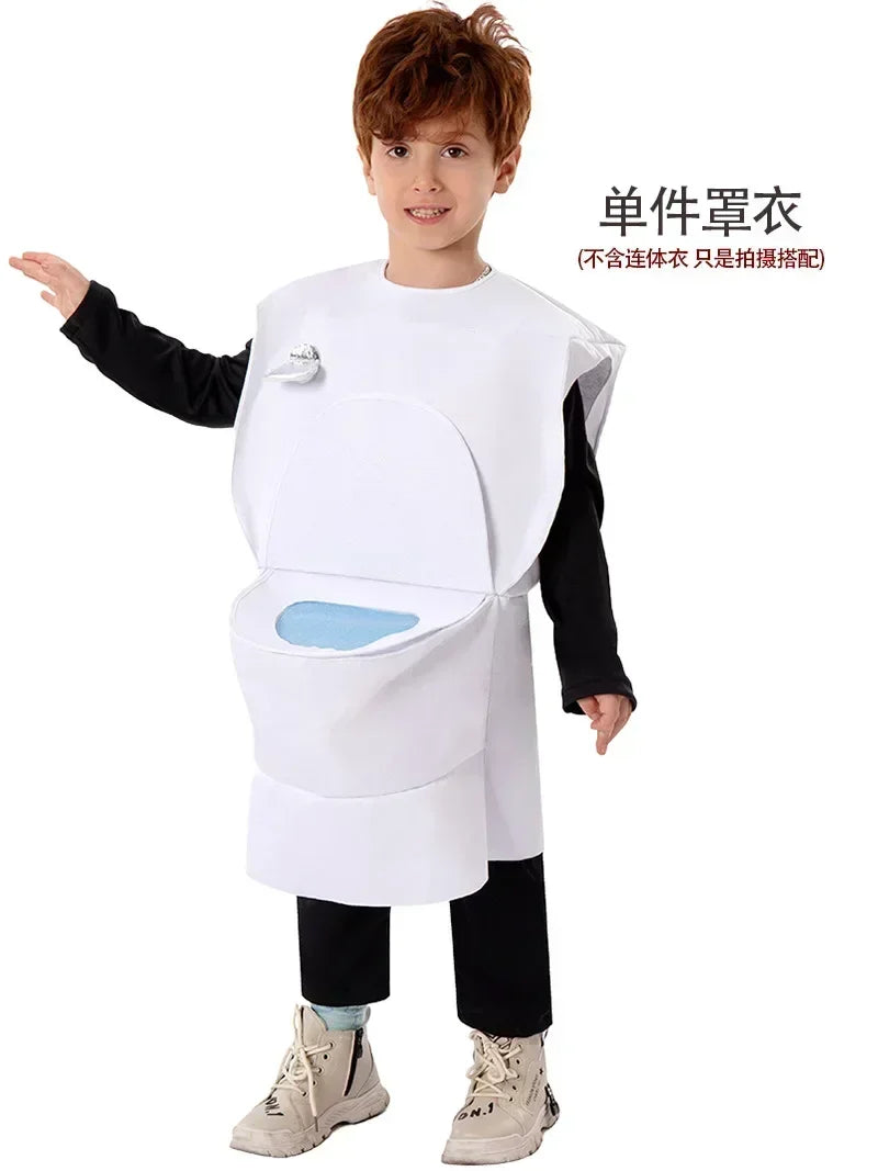 Muscle Kids Skibidi Toilet Cosplay Costume Game Speaker Man Tv Cameraman Costumes Bodysuit Jumpsuit Mask Halloween Children