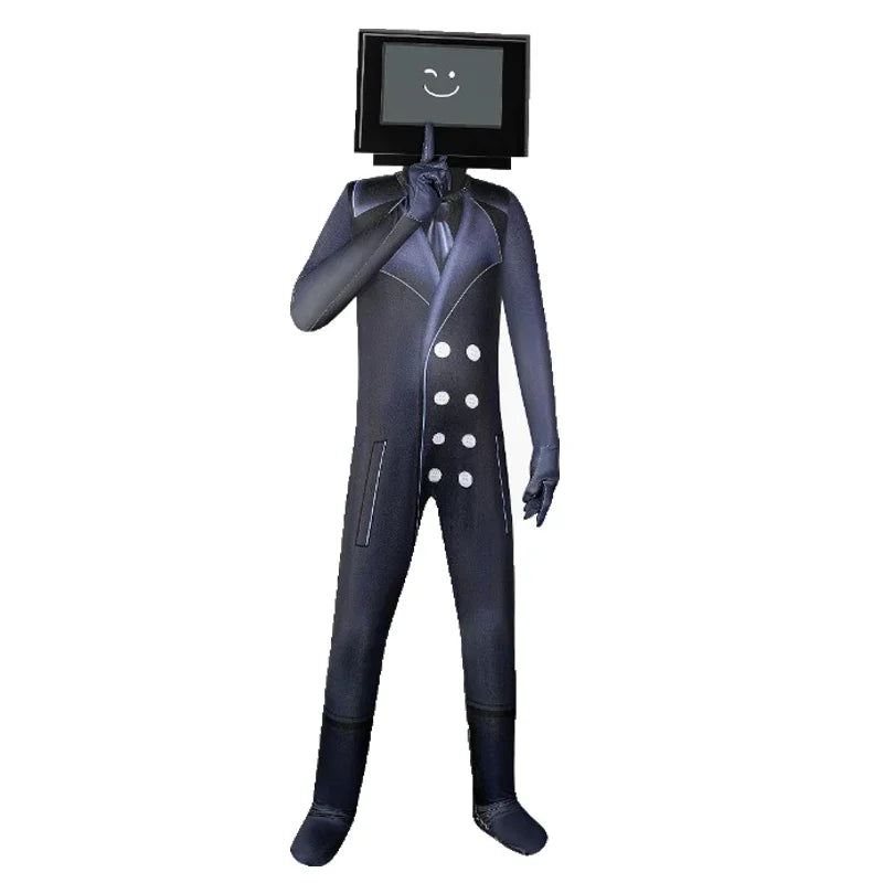 2025 12 Skibidi Toilet Cosplay Costume Game Speaker Child Tv Kids Camcorderman Costumes Bodysuit Jumpsuit Mask Halloween for Gir