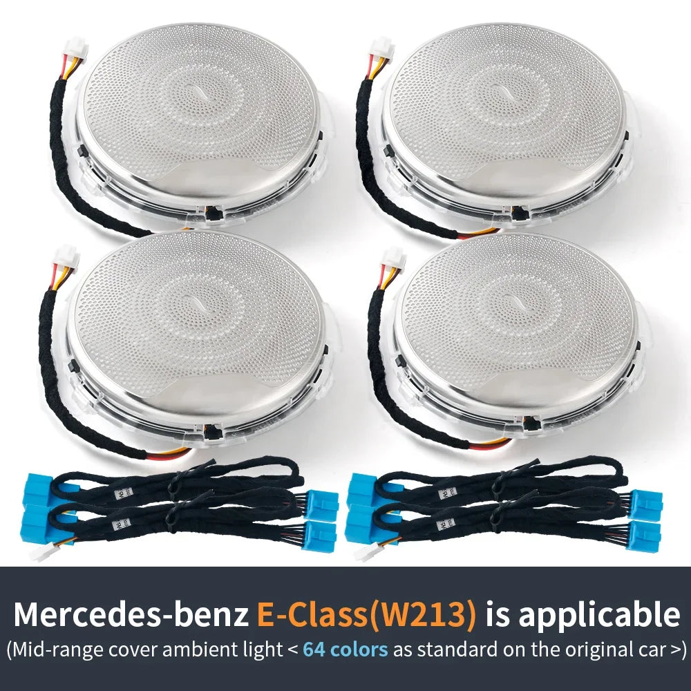 Led Decorative Ambient Light Car Door Horn Cover 64 Color Speaker Mid-range for Mercedes Benz W213 W205 X253 C Class/E-class/GLC