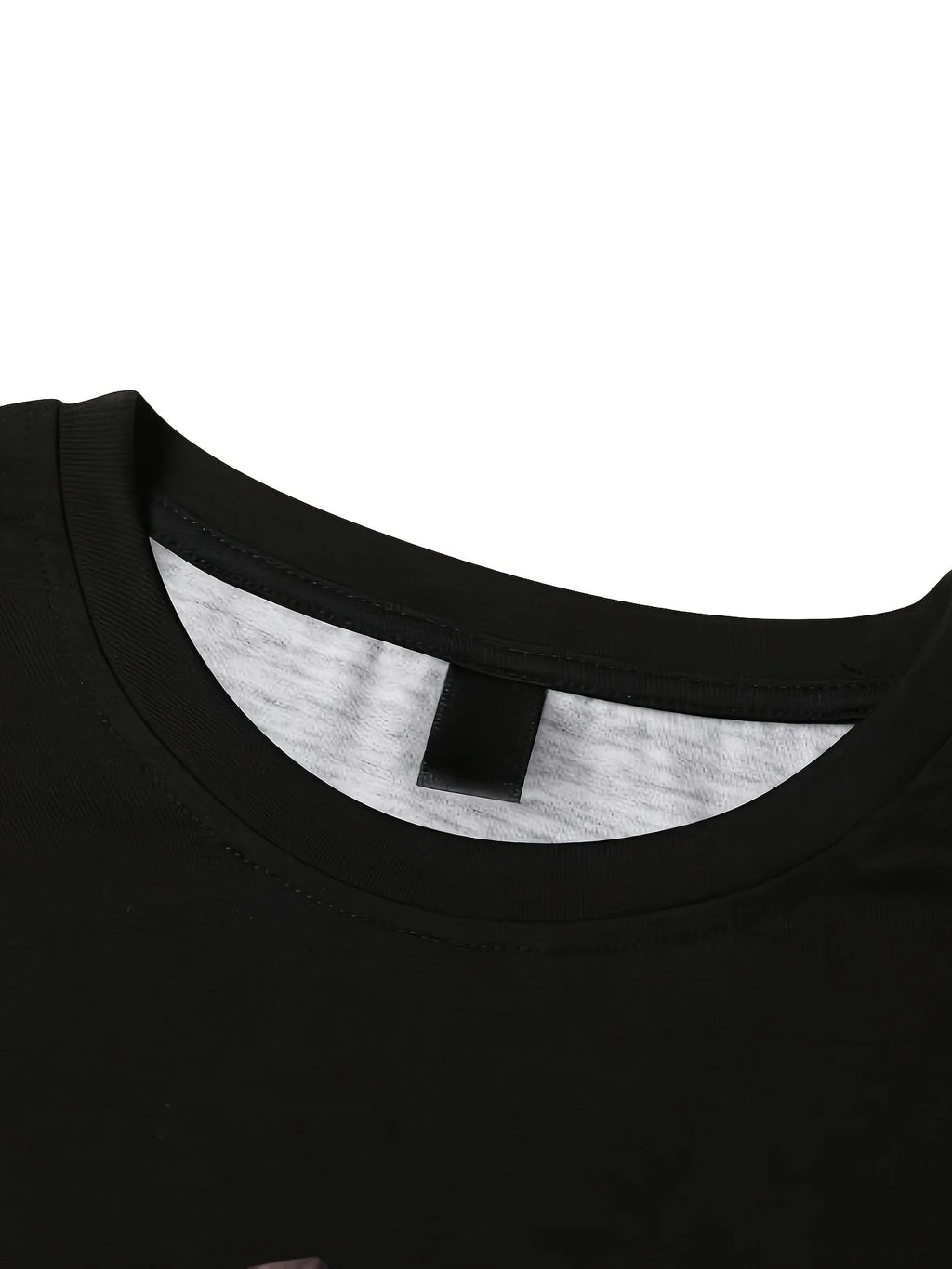 Fierce Wolf Print T-shirt Simple All-match Round Neck Long Sleeve Top Comfortable and Breathable for Daily Travel