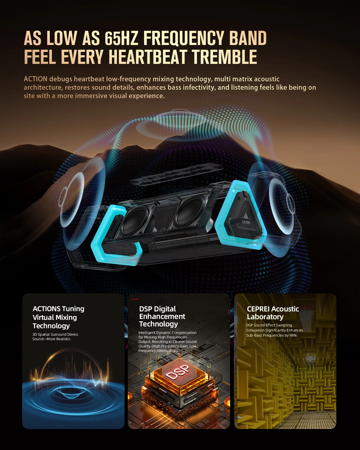 Outdoor Bluetooth Speaker, 40W Output Power Bluetooth 5.3 Speaker ,Stereo Sound IPX7 Waterproof,Micro SD Card,RGB Light