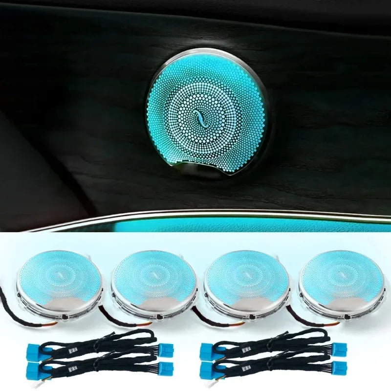 Led Decorative Ambient Light Car Door Horn Cover 64 Color Speaker Mid-range for Mercedes Benz W213 W205 X253 C Class/E-class/GLC