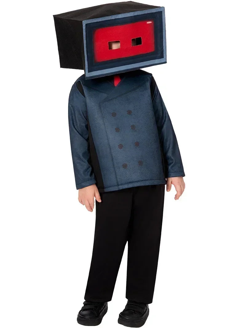 Muscle Kids Skibidi Toilet Cosplay Costume Game Speaker Man Tv Cameraman Costumes Bodysuit Jumpsuit Mask Halloween Children