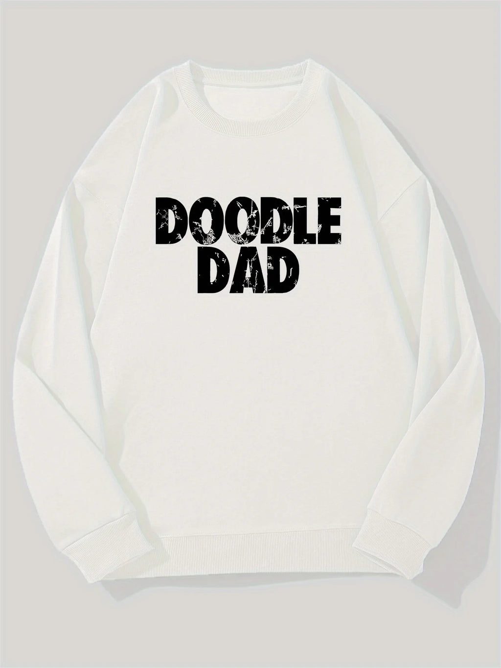 Men's Funny Doodle Dad Graphic Sweatshirt Doodle Lettering Loose Fit Casual Pullover Round Neck Long Sleeve Sweater