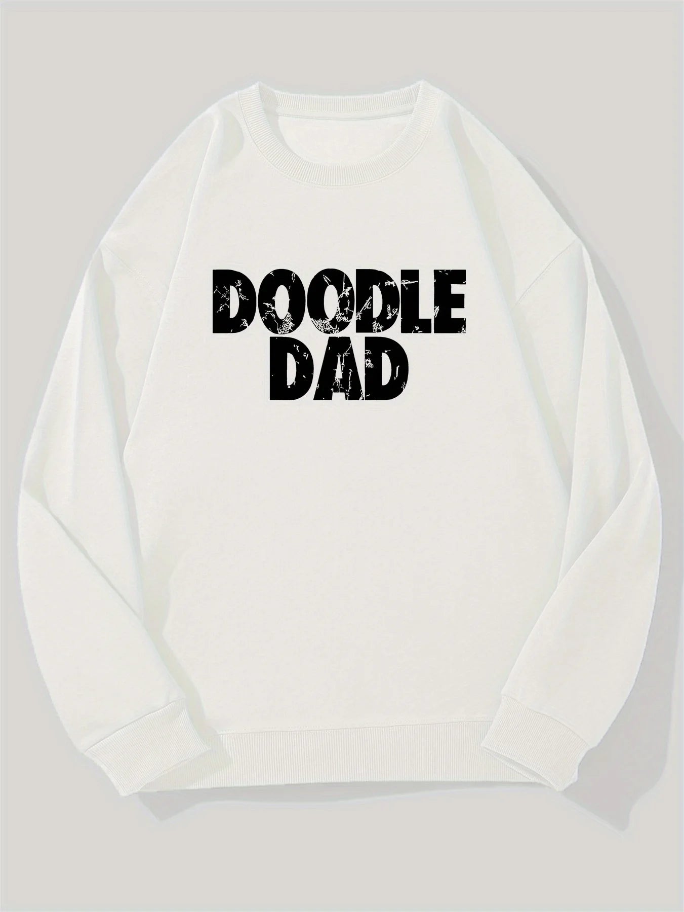 Men's Funny Doodle Dad Graphic Sweatshirt Doodle Lettering Loose Fit Casual Pullover Round Neck Long Sleeve Sweater