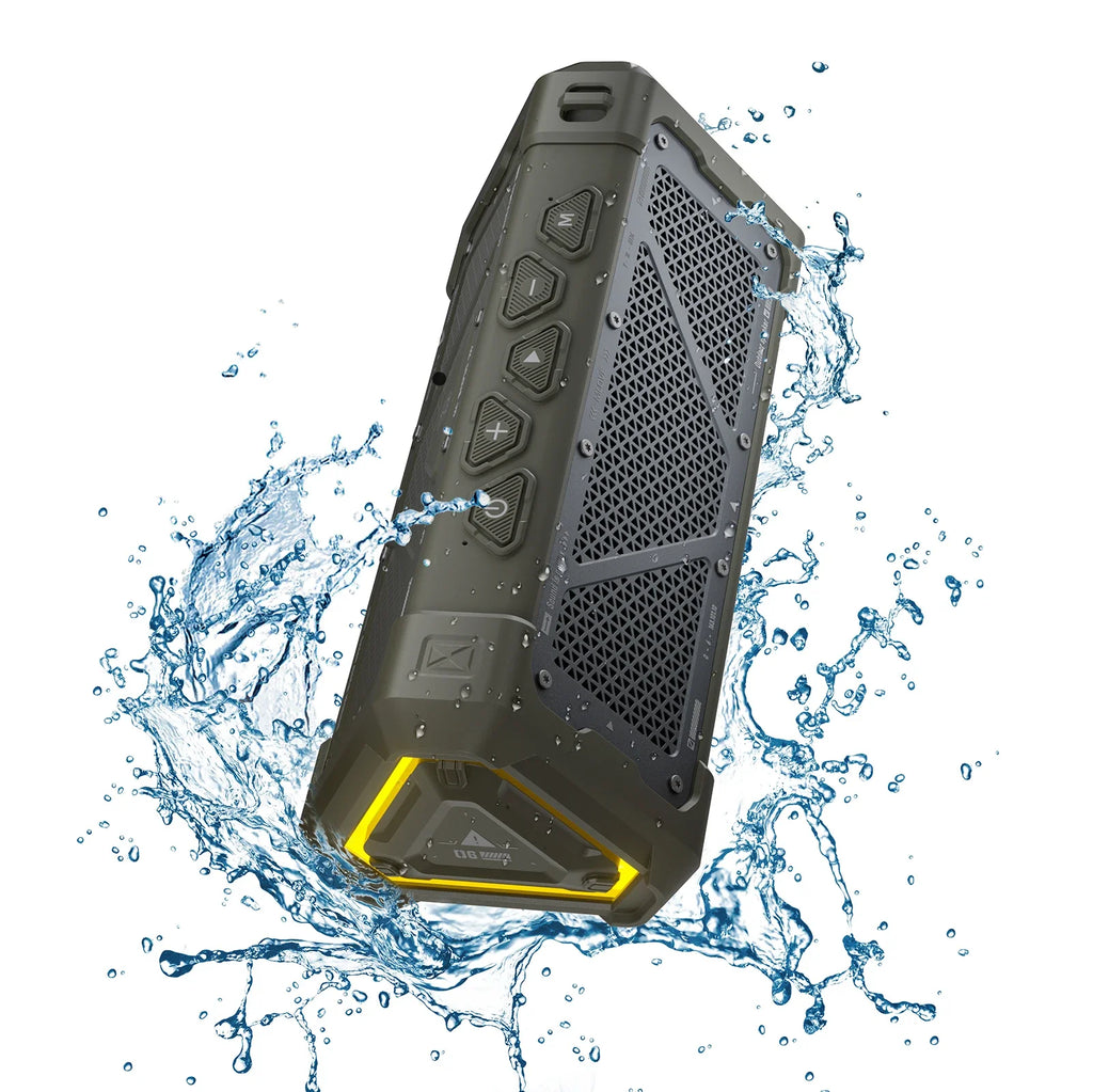 Outdoor Bluetooth Speaker, 40W Output Power Bluetooth 5.3 Speaker ,Stereo Sound IPX7 Waterproof,Micro SD Card,RGB Light